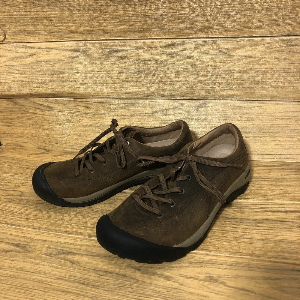 Keen men brown leather lace up sneakers, 11